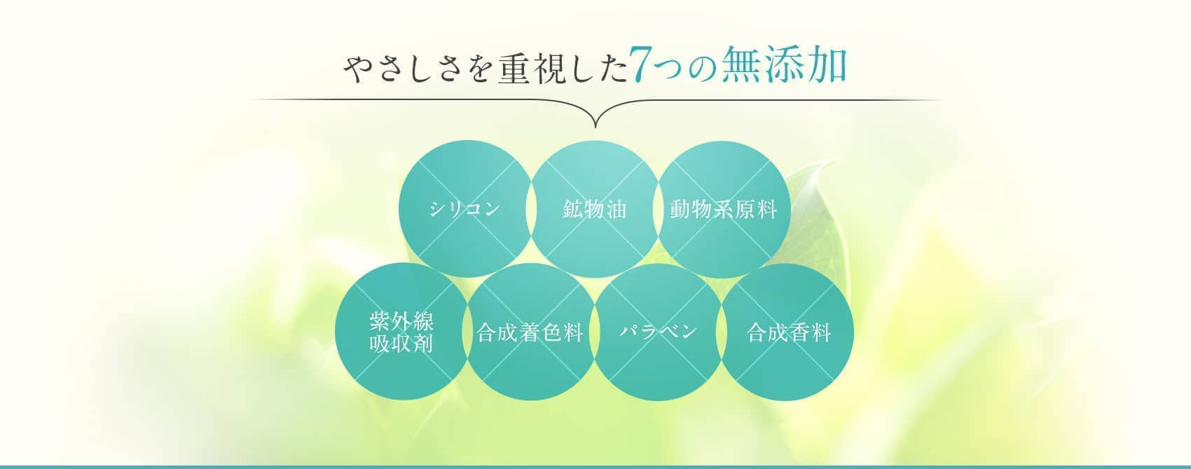 やさしさを重視した7つの無添加