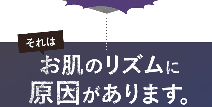 昔はこんなことなかったのにどうして？お肌のリズムに原因があります。