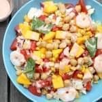 食卓に彩りを/柿とエビのチョップドサラダ