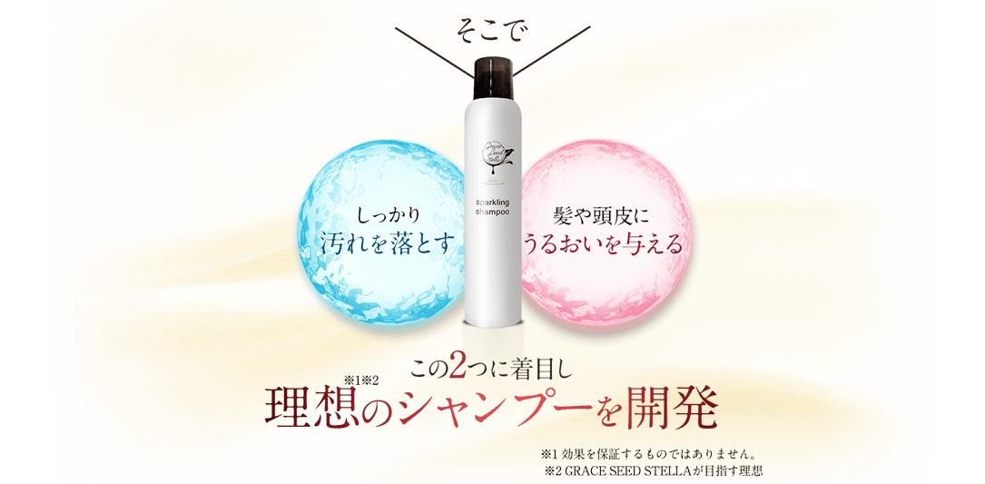 そこで、しっかり汚れを落とす・髪
や頭皮に栄養を与える理想のシャンプーを開発